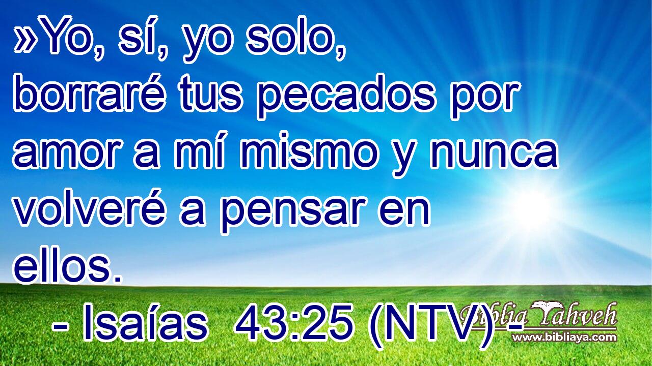 »Yo, sí, yo solo, borraré tus pecados por amor a mí mismo y nunca volveré a pensar en ellos.