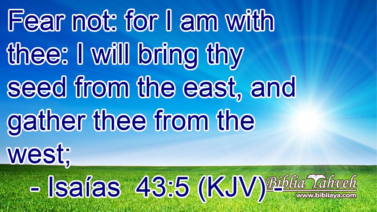 Fear not: for I am with thee: I will bring thy seed from the east, and gather thee from the west;