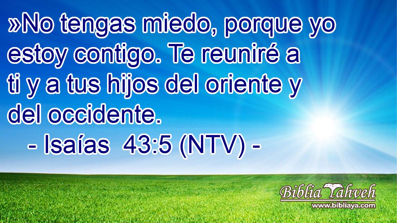 »No tengas miedo, porque yo estoy contigo. Te reuniré a ti y a tus hijos del oriente y del occidente.