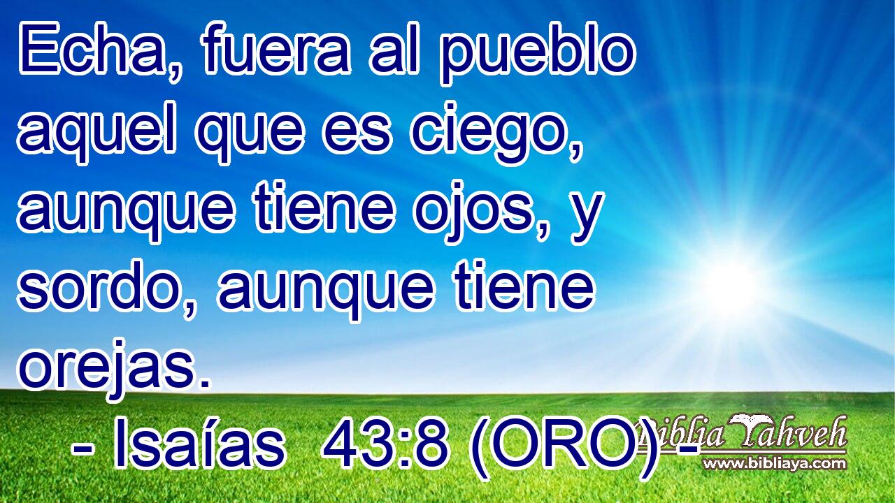  Echa, fuera al pueblo aquel que es ciego, aunque tiene ojos, y sordo, aunque tiene orejas. 