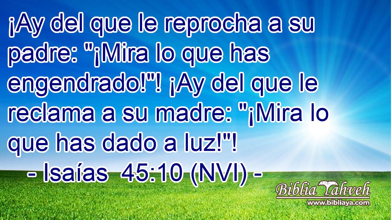  ¡Ay del que le reprocha a su padre: 