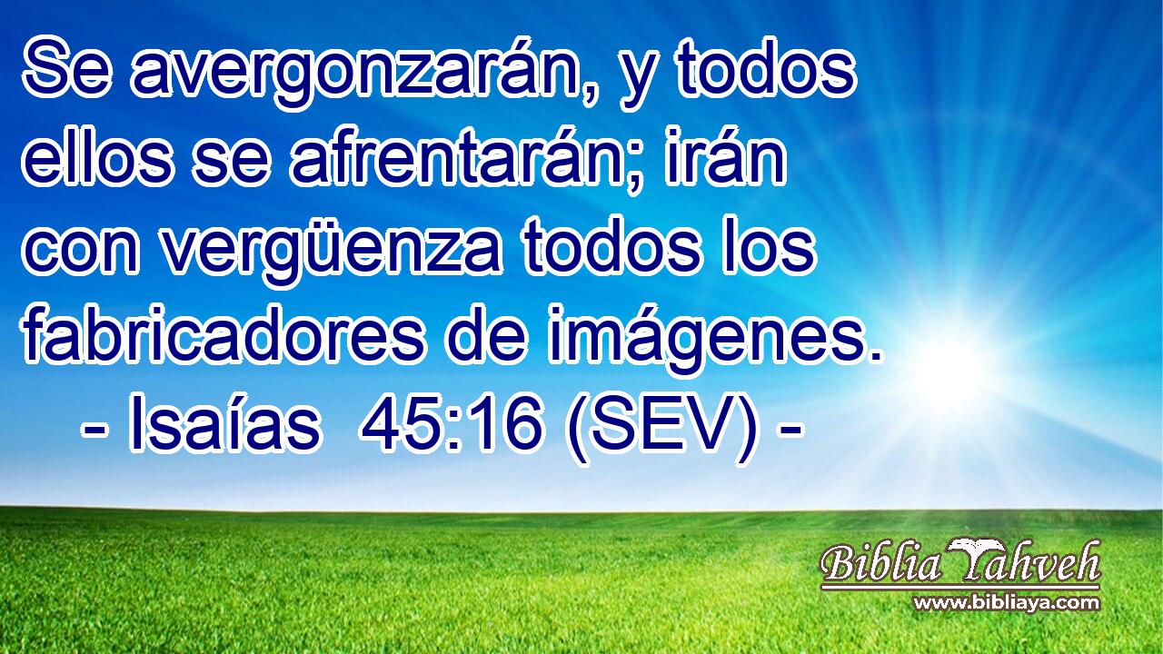Se avergonzarán, y todos ellos se afrentarán; irán con vergüenza todos los fabricadores de imágenes.