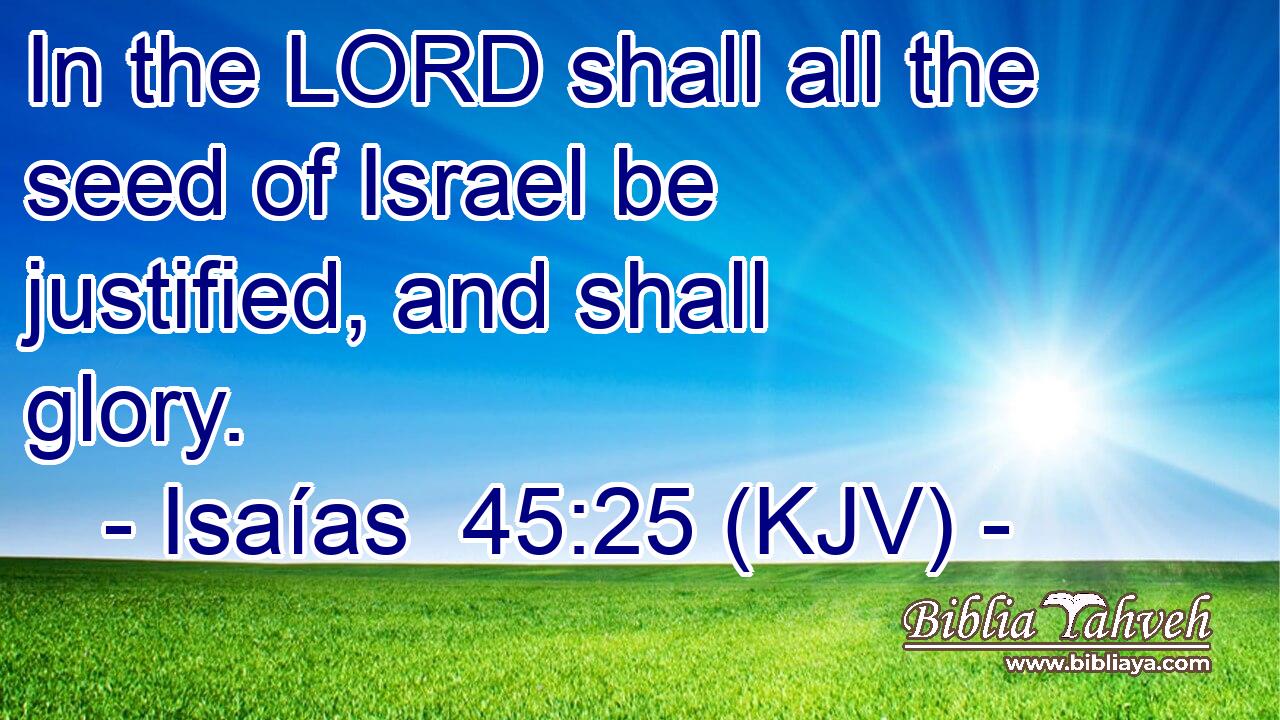 In the LORD shall all the seed of Israel be justified, and shall glory.