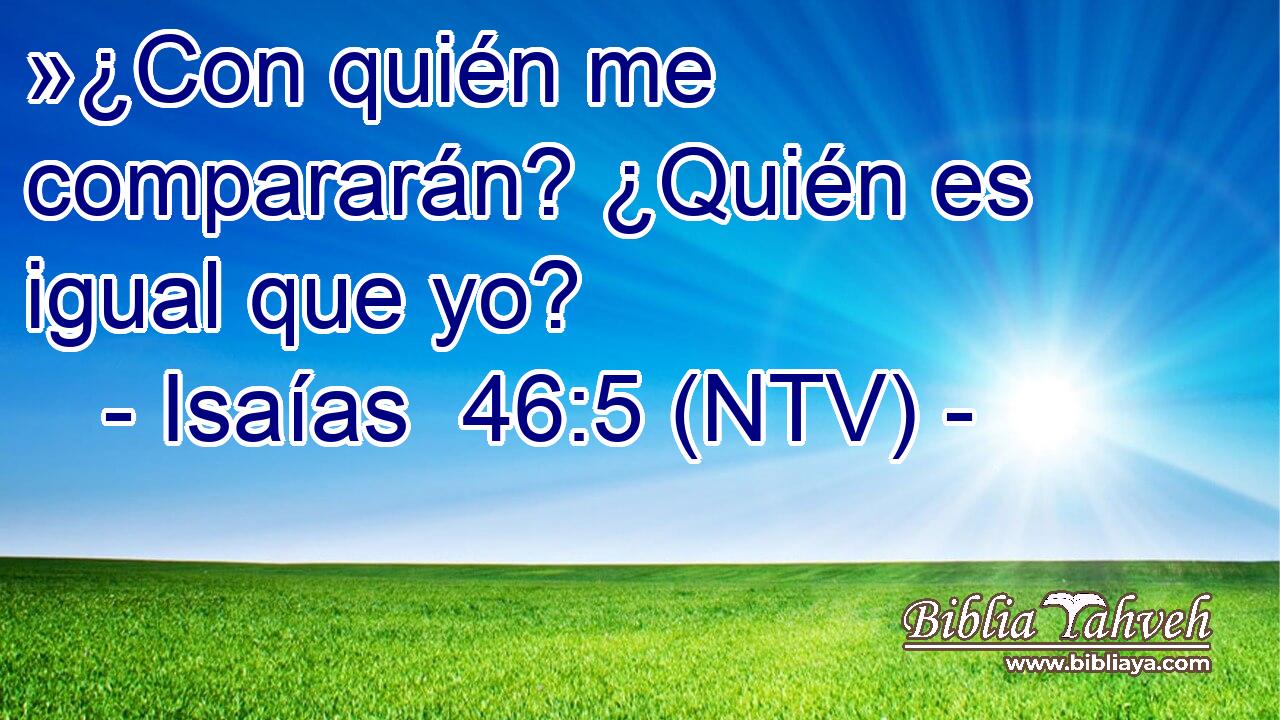 »¿Con quién me compararán? ¿Quién es igual que yo?