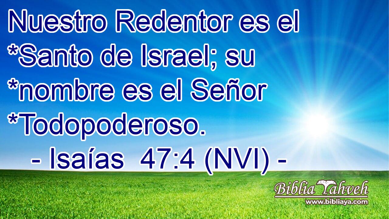  Nuestro Redentor es el *Santo de Israel; su *nombre es el Señor *Todopoderoso. 