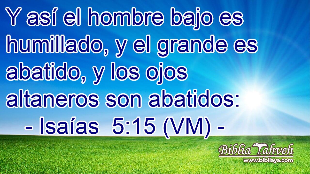 Y así el hombre bajo es humillado, y el grande es abatido, y los ojos altaneros son abatidos: 