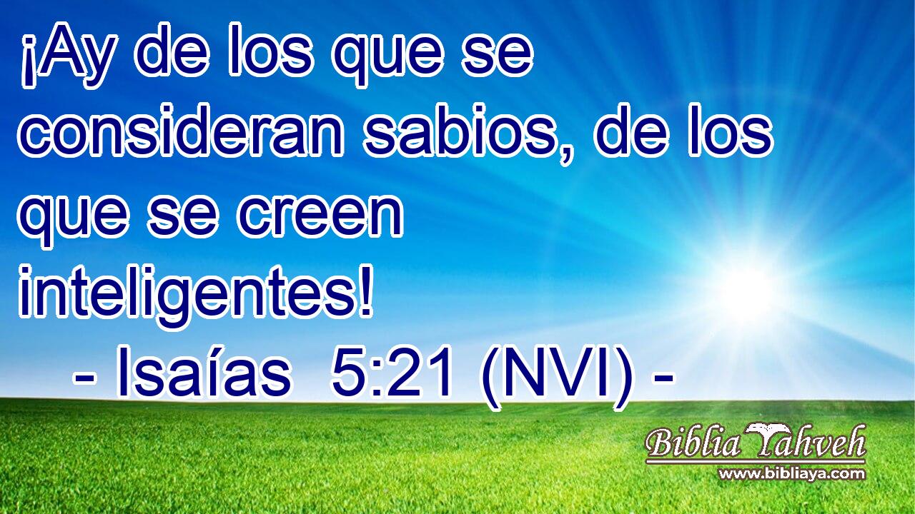  ¡Ay de los que se consideran sabios, de los que se creen inteligentes! 