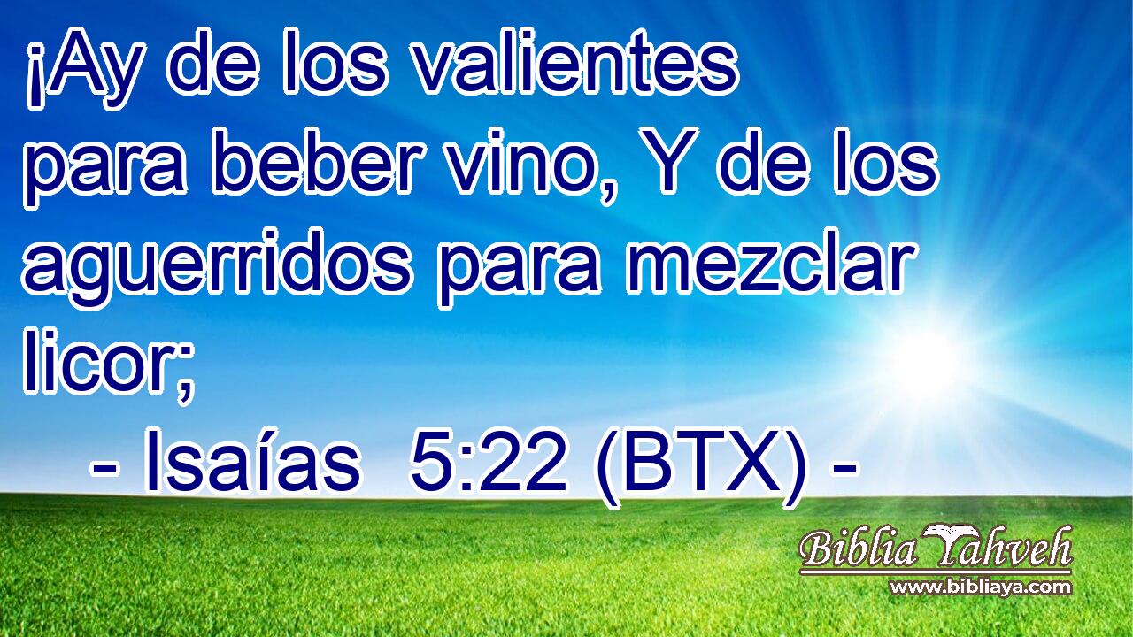 ¡Ay de los valientes para beber vino, Y de los aguerridos para mezclar licor;