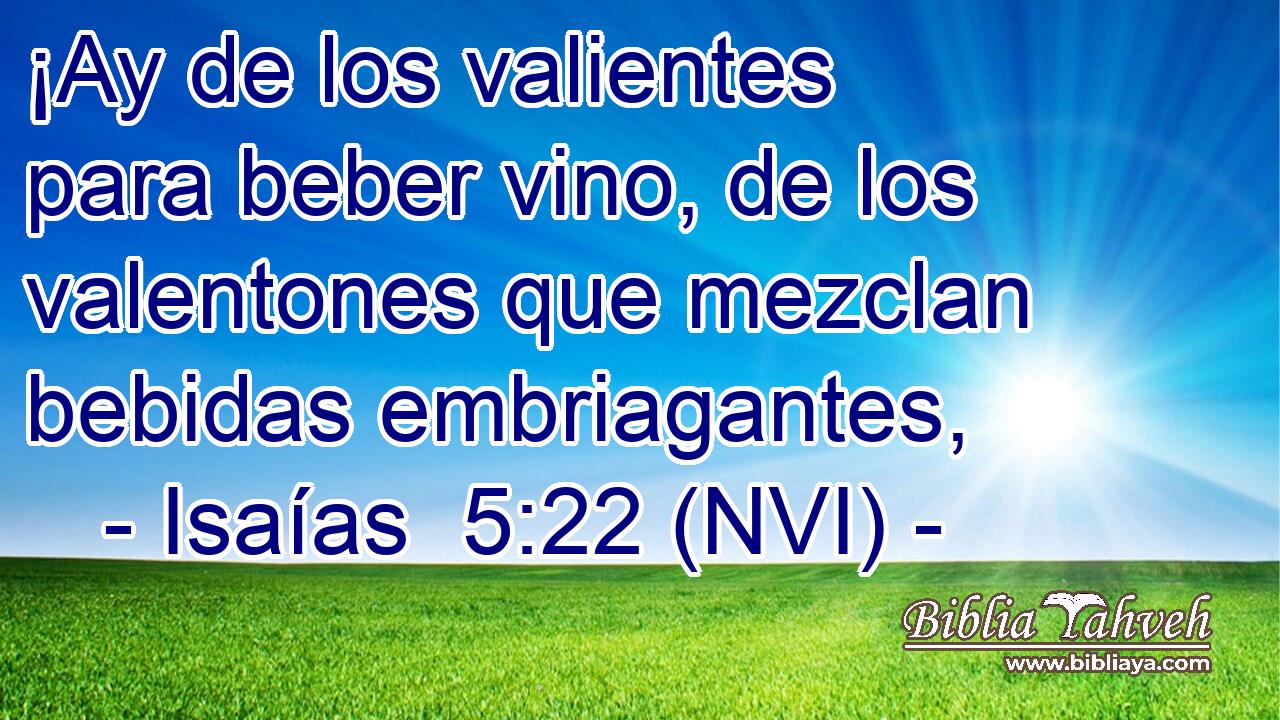 ¡Ay de los valientes para beber vino, de los valentones que mezclan bebidas embriagantes, 