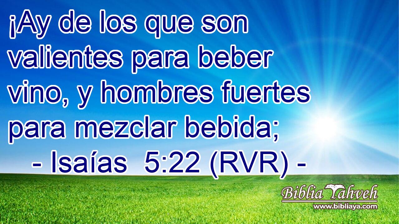 ¡Ay de los que son valientes para beber vino, y hombres fuertes para mezclar bebida;