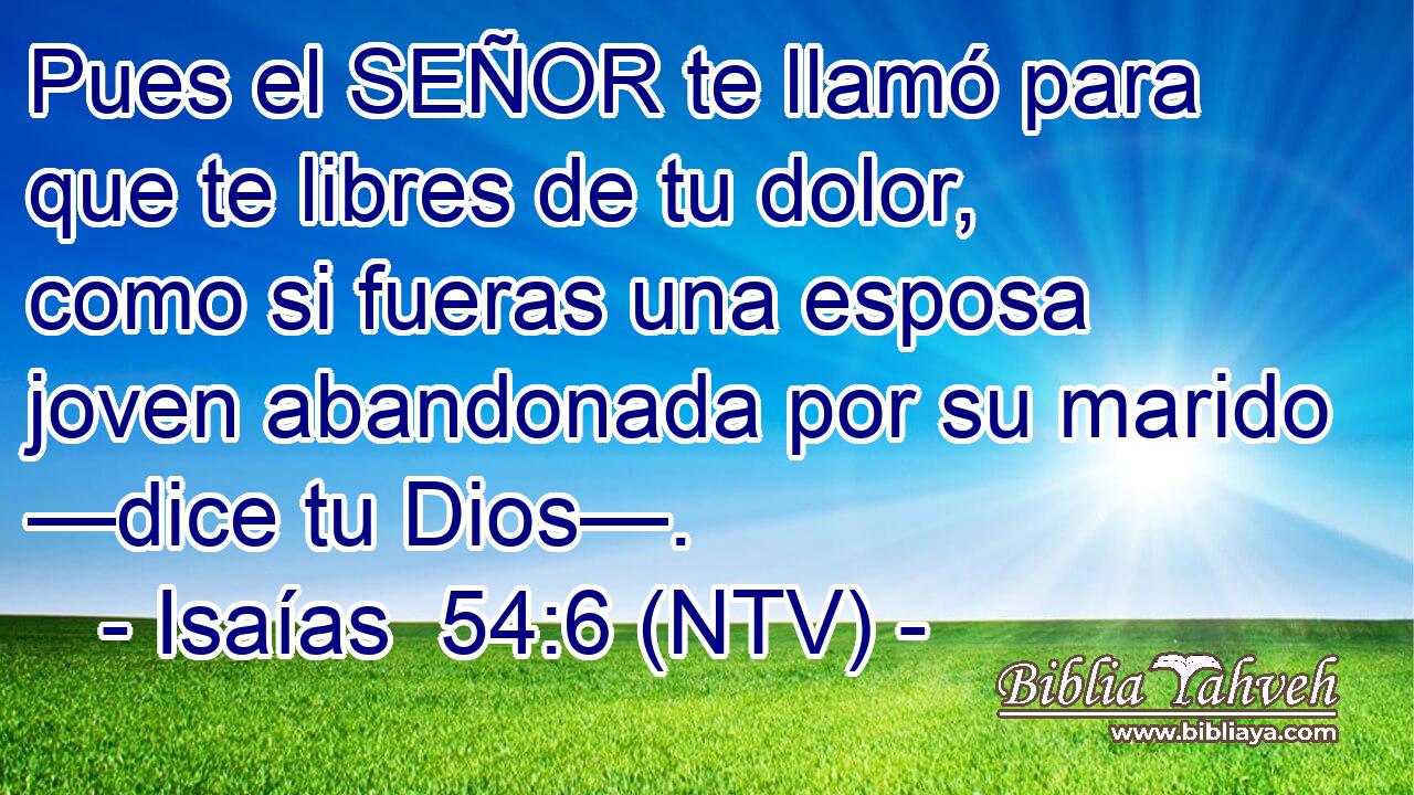 Pues el SEÑOR te llamó para que te libres de tu dolor, como si fueras una esposa joven abandonada por su marido —dice tu Dios—.