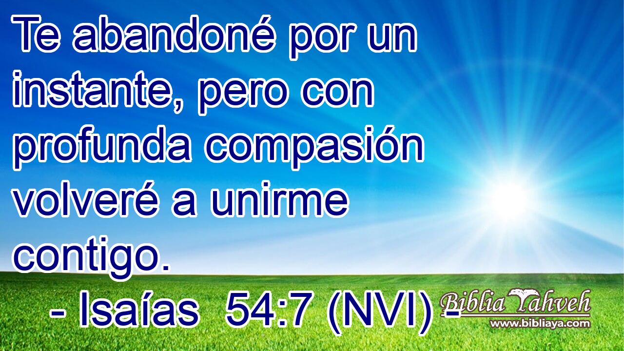  Te abandoné por un instante, pero con profunda compasión volveré a unirme contigo. 