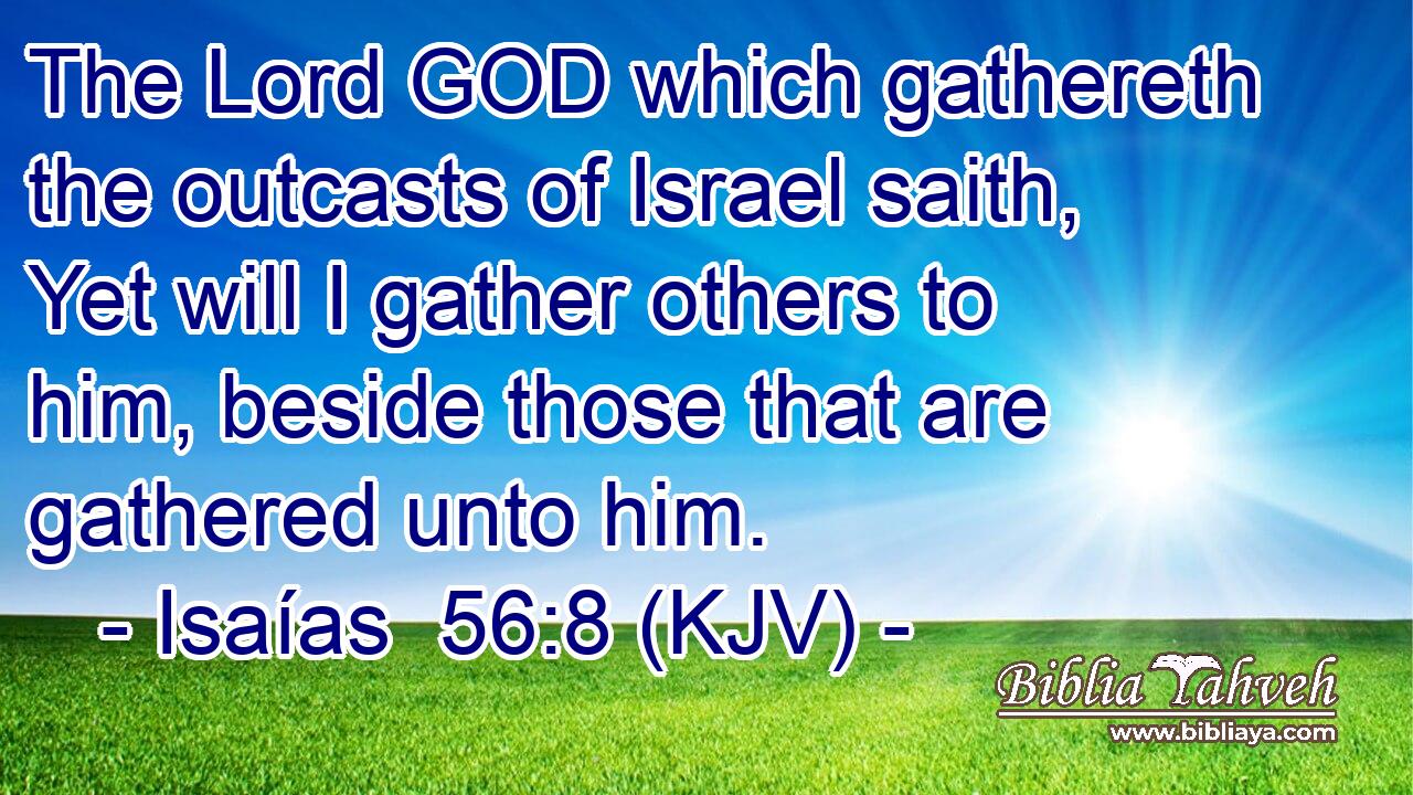 The Lord GOD which gathereth the outcasts of Israel saith, Yet will I gather others to him, beside those that are gathered unto him.
