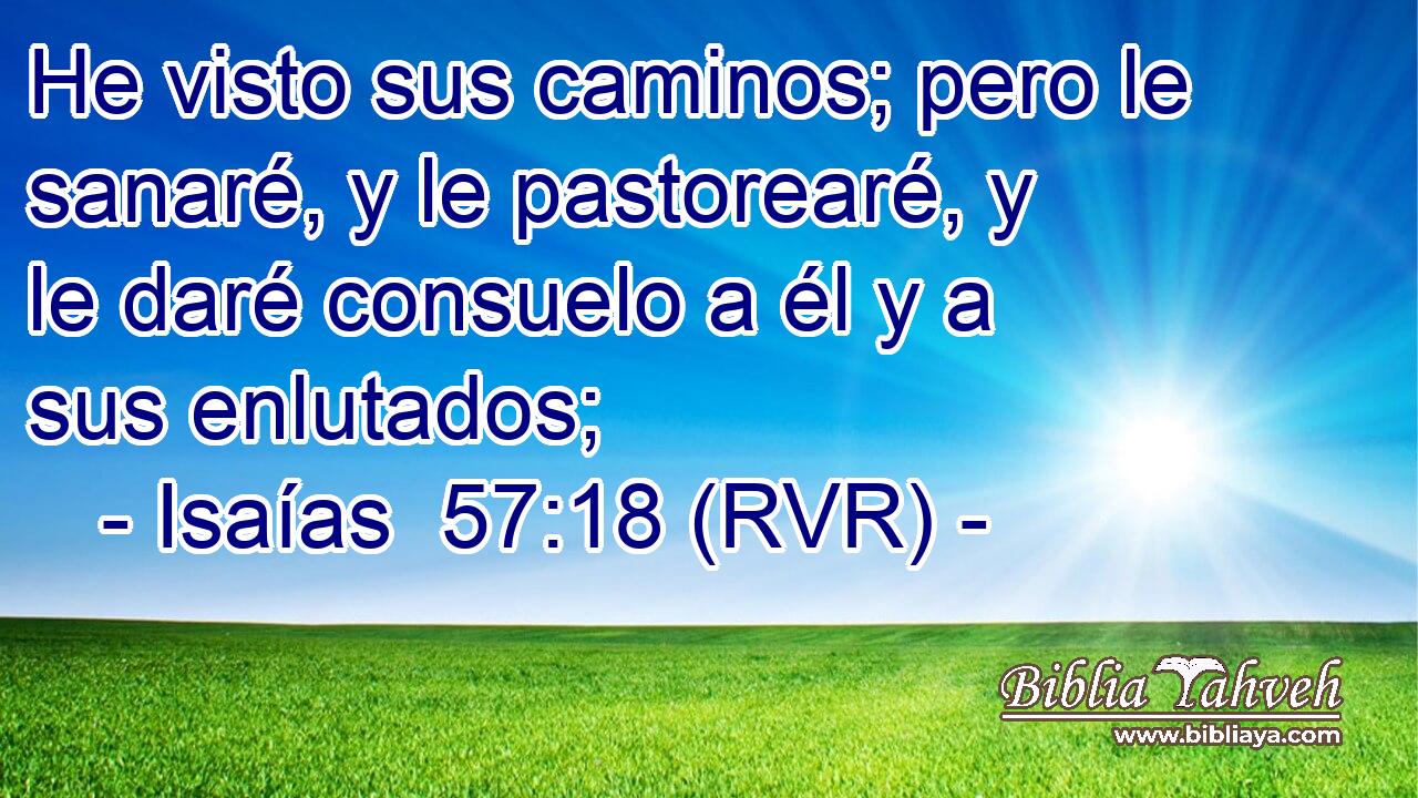 He visto sus caminos; pero le sanaré, y le pastorearé, y le daré consuelo a él y a sus enlutados;