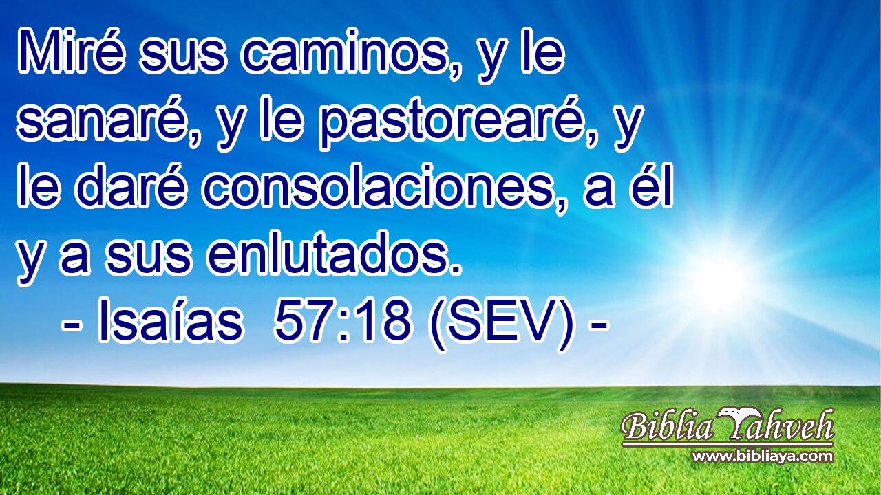 Miré sus caminos, y le sanaré, y le pastorearé, y le daré consolaciones, a él y a sus enlutados.