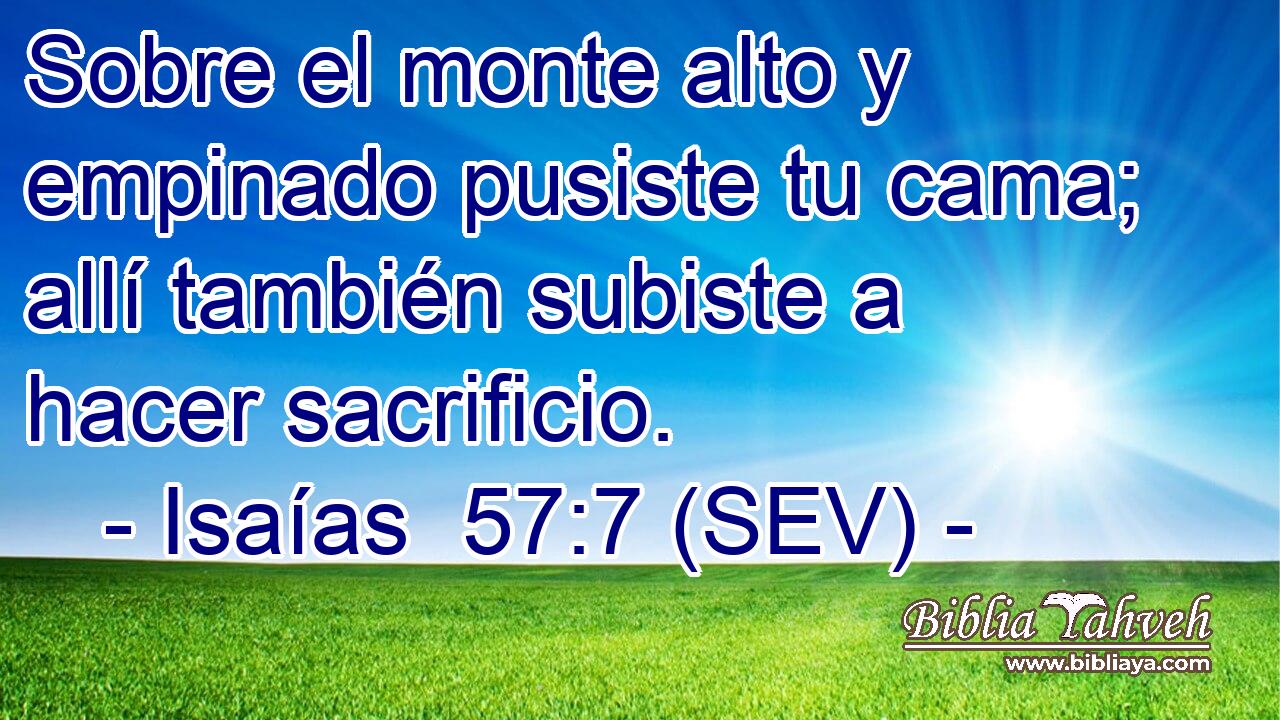 Sobre el monte alto y empinado pusiste tu cama; allí también subiste a hacer sacrificio.