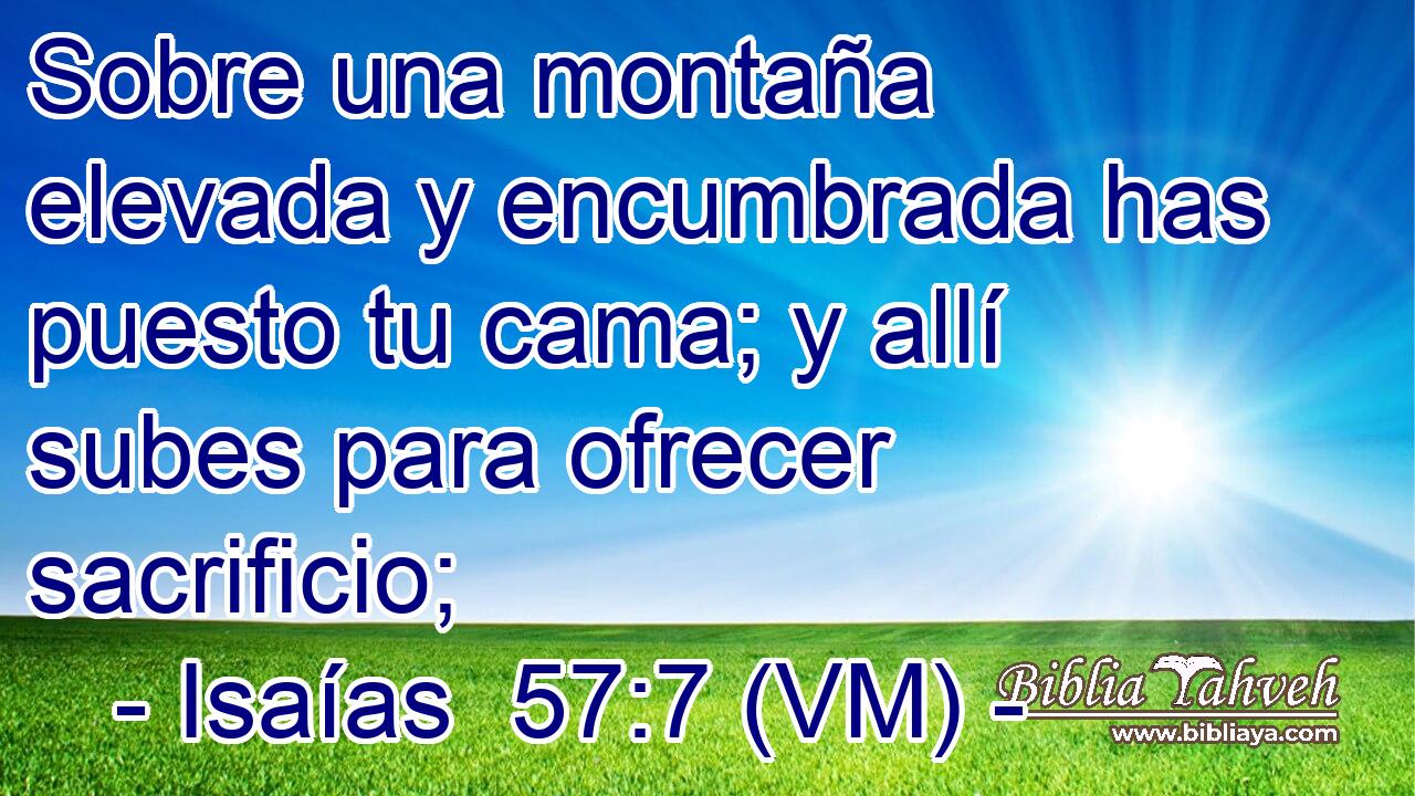  Sobre una montaña elevada y encumbrada has puesto tu cama; y allí subes para ofrecer sacrificio; 