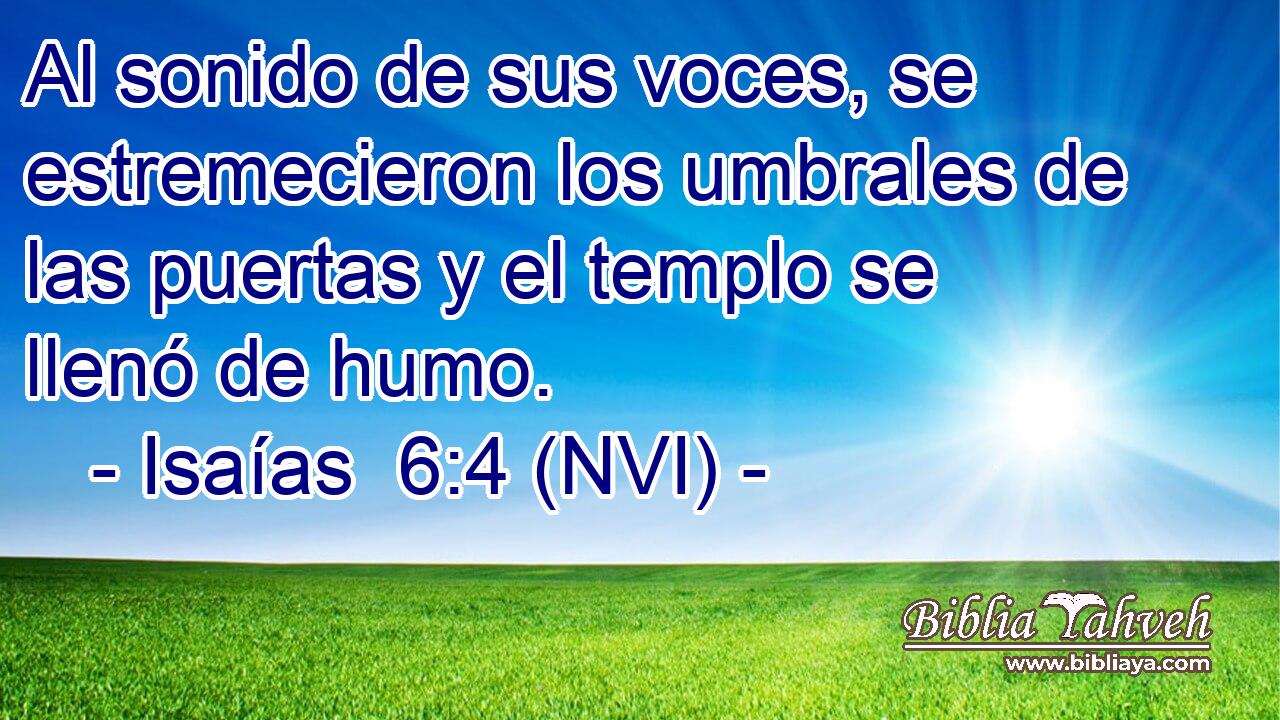  Al sonido de sus voces, se estremecieron los umbrales de las puertas y el templo se llenó de humo. 