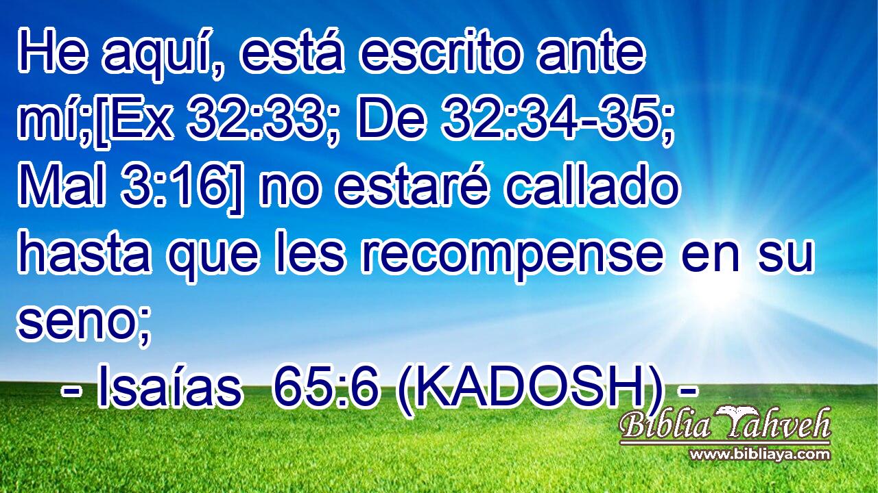  He aquí, está escrito ante mí;[Ex 32:33; De 32:34-35; Mal 3:16] no estaré callado hasta que les recompense en su seno; 
