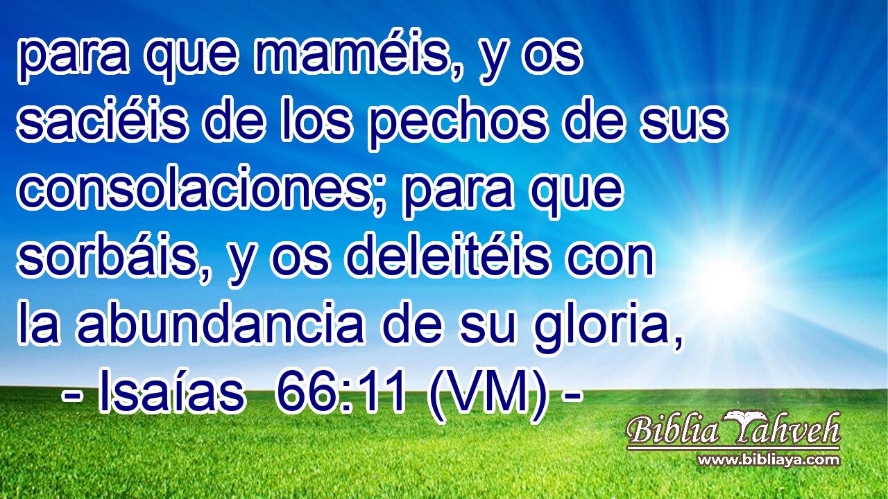  para que maméis, y os saciéis de los pechos de sus consolaciones; para que sorbáis, y os deleitéis con la abundancia de su gloria, 