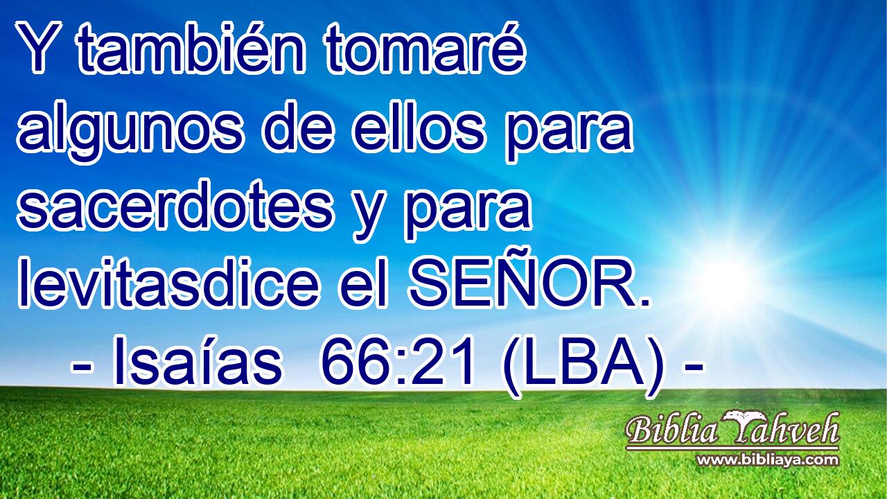 Y también tomaré algunos de ellos para sacerdotes y para levitasdice el SEÑOR.