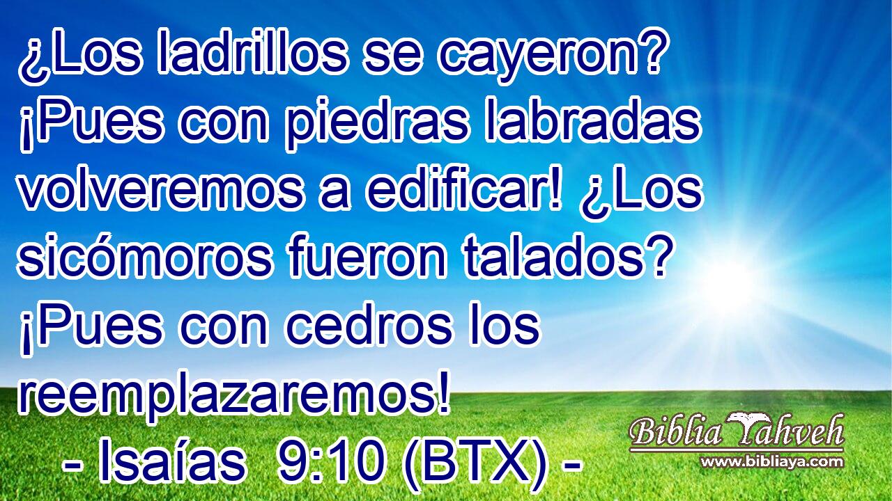 ¿Los ladrillos se cayeron? ¡Pues con piedras labradas volveremos a edificar! ¿Los sicómoros fueron talados? ¡Pues con cedros los reemplazaremos!
