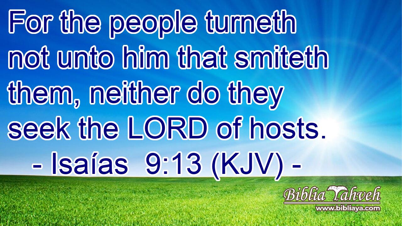 For the people turneth not unto him that smiteth them, neither do they seek the LORD of hosts.