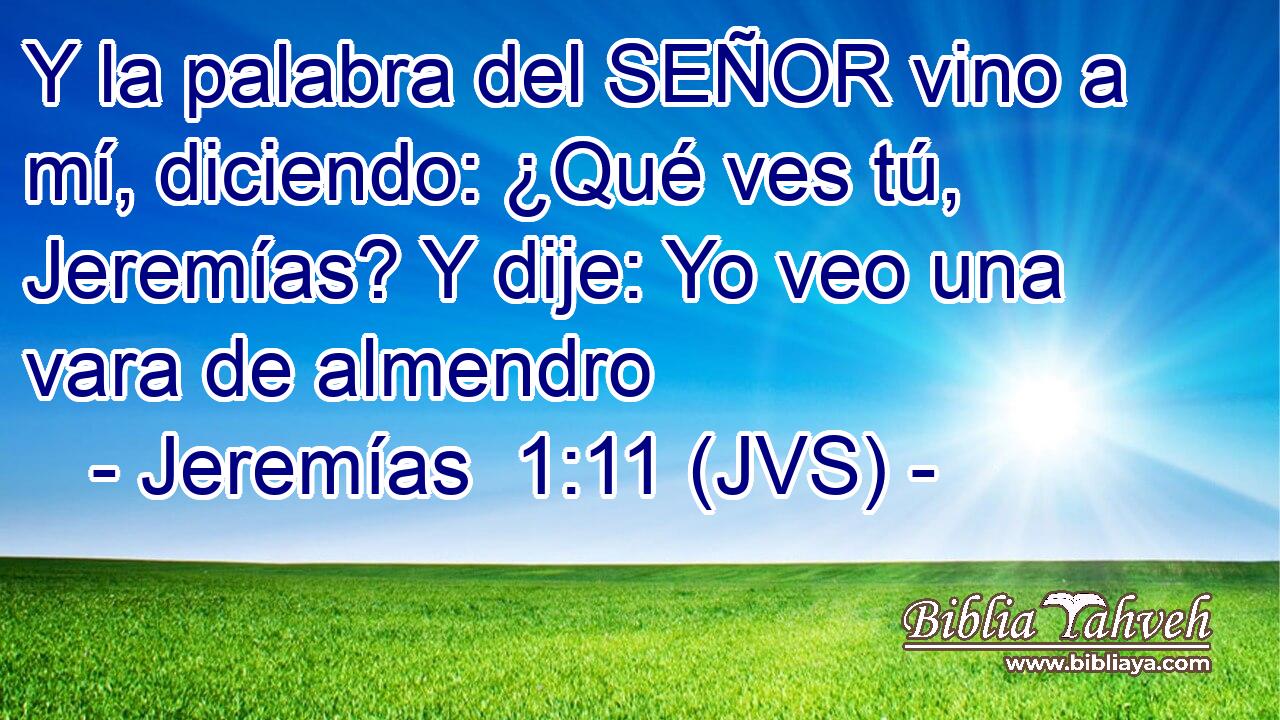 Y la palabra del SEÑOR vino a mí, diciendo: ¿Qué ves tú, Jeremías? Y dije: Yo veo una vara de almendro