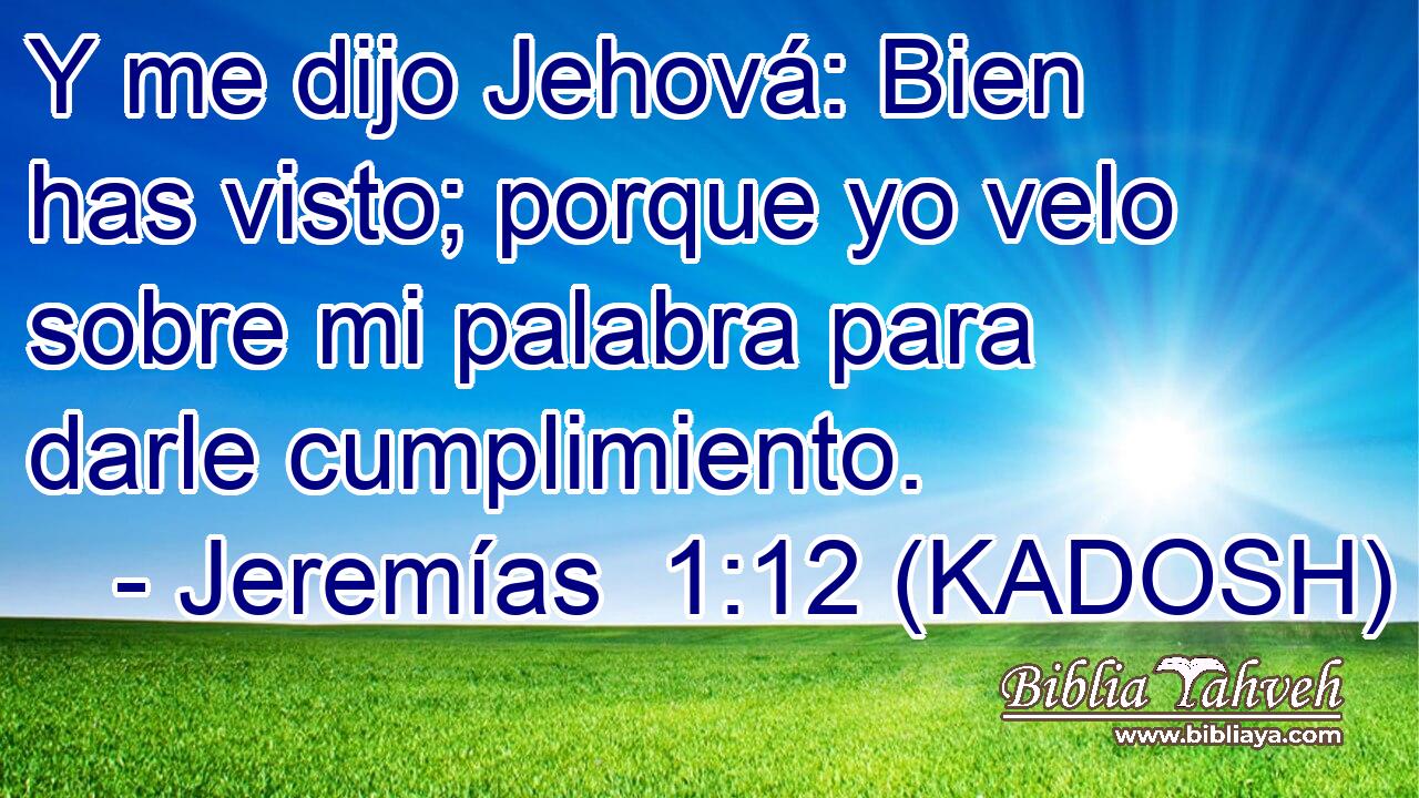  Y me dijo Jehová: Bien has visto; porque yo velo sobre mi palabra para darle cumplimiento. 