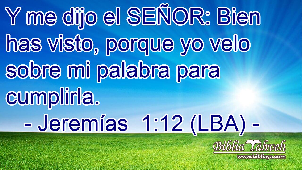 Y me dijo el SEÑOR: Bien has visto, porque yo velo sobre mi palabra para cumplirla.