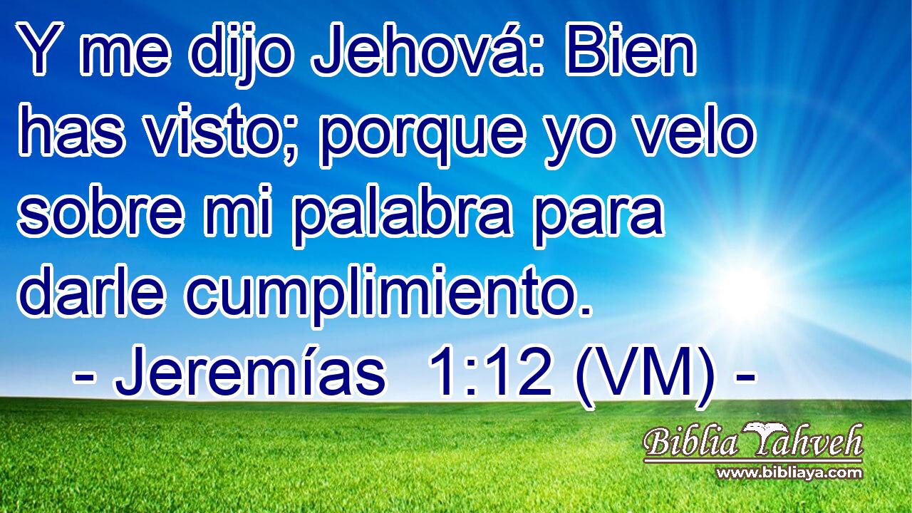  Y me dijo Jehová: Bien has visto; porque yo velo sobre mi palabra para darle cumplimiento. 