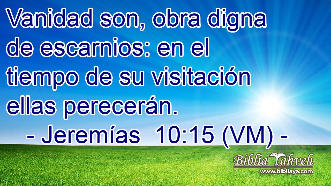  Vanidad son, obra digna de escarnios: en el tiempo de su visitación ellas perecerán. 