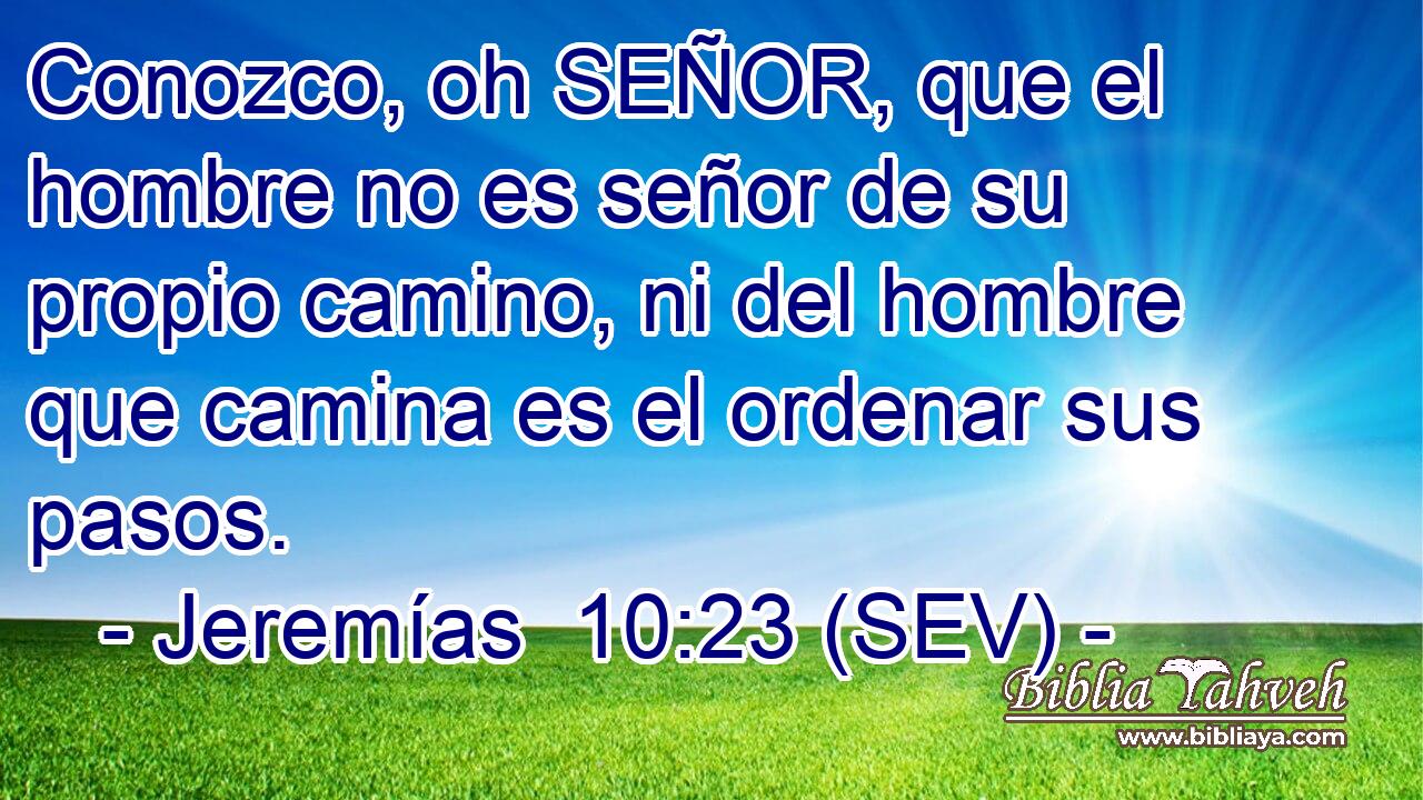 Conozco, oh SEÑOR, que el hombre no es señor de su propio camino, ni del hombre que camina es el ordenar sus pasos.