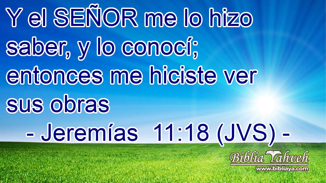 Y el SEÑOR me lo hizo saber, y lo conocí; entonces me hiciste ver sus obras