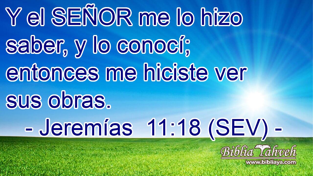 Y el SEÑOR me lo hizo saber, y lo conocí; entonces me hiciste ver sus obras.