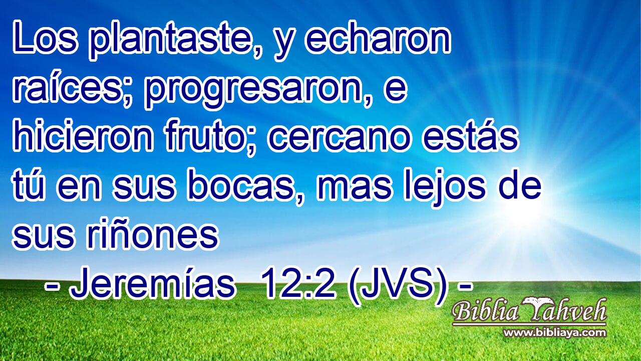 Los plantaste, y echaron raíces; progresaron, e hicieron fruto; cercano estás tú en sus bocas, mas lejos de sus riñones