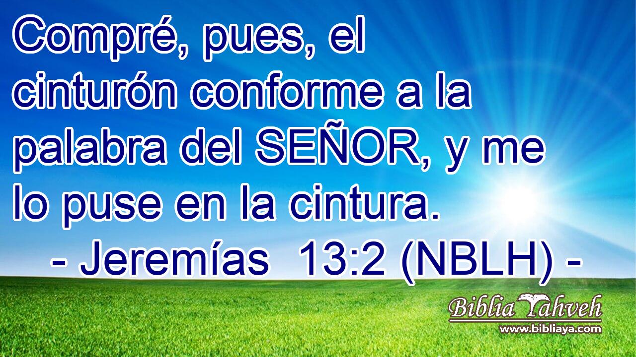  Compré, pues, el cinturón conforme a la palabra del SEÑOR, y me lo puse en la cintura. 