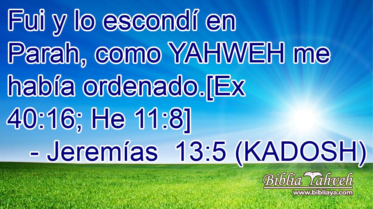  Fui y lo escondí en Parah, como YAHWEH me había ordenado.[Ex 40:16; He 11:8] 
