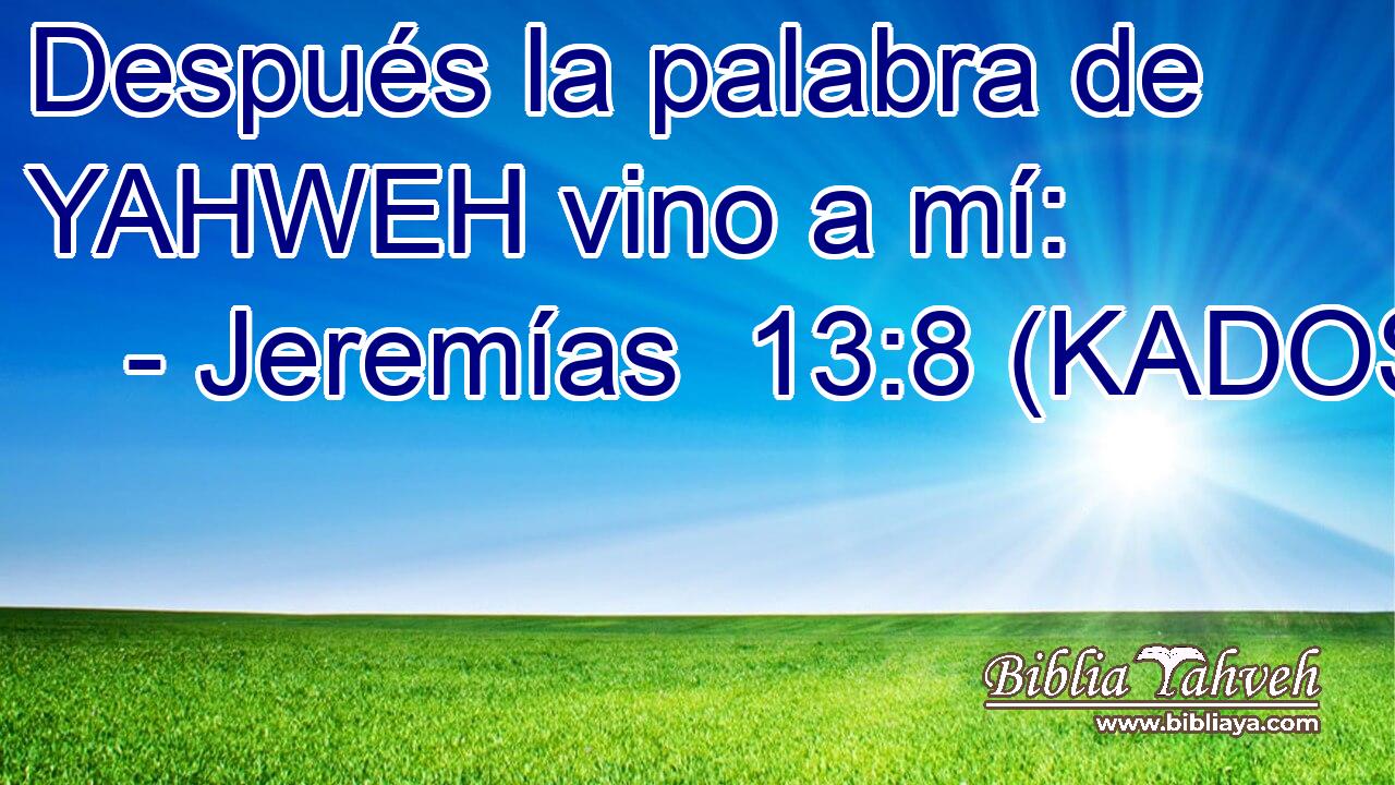  Después la palabra de YAHWEH vino a mí: 