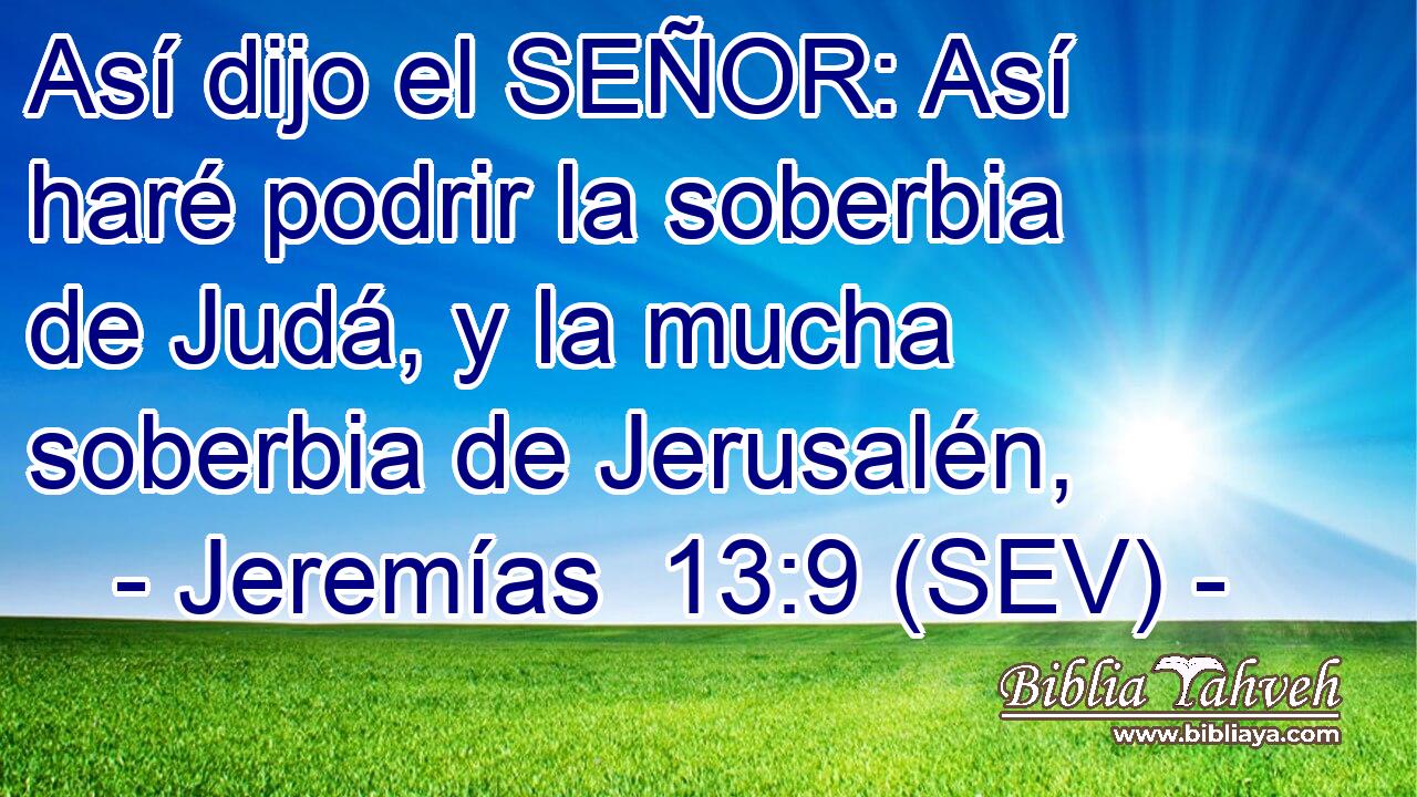 Así dijo el SEÑOR: Así haré podrir la soberbia de Judá, y la mucha soberbia de Jerusalén,