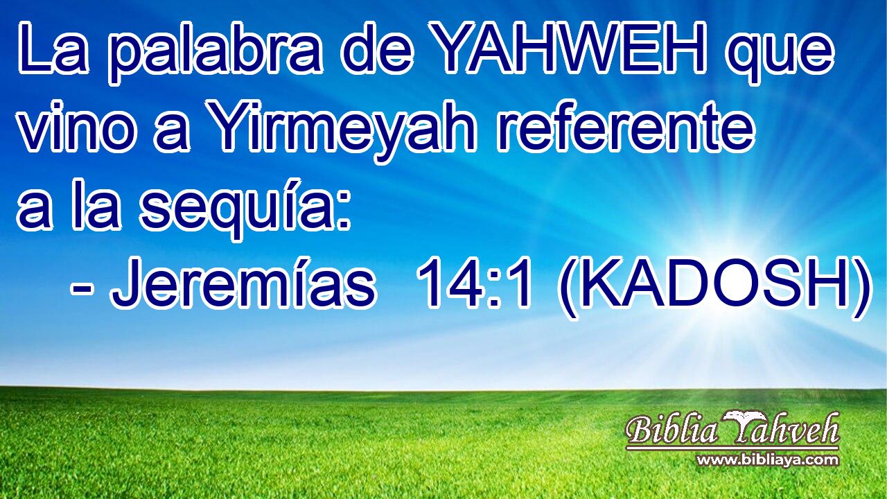  La palabra de YAHWEH que vino a Yirmeyah referente a la sequía: 