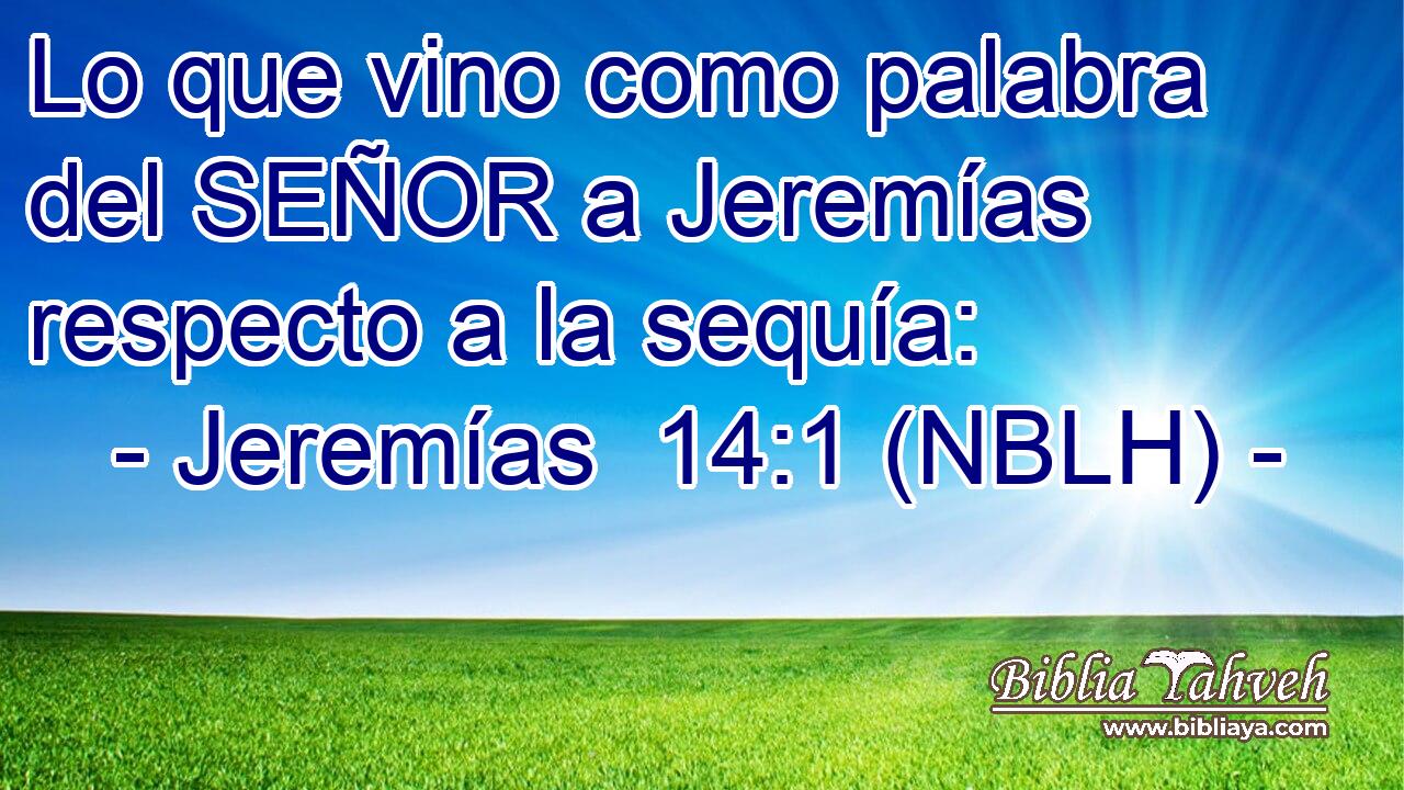  Lo que vino como palabra del SEÑOR a Jeremías respecto a la sequía: 