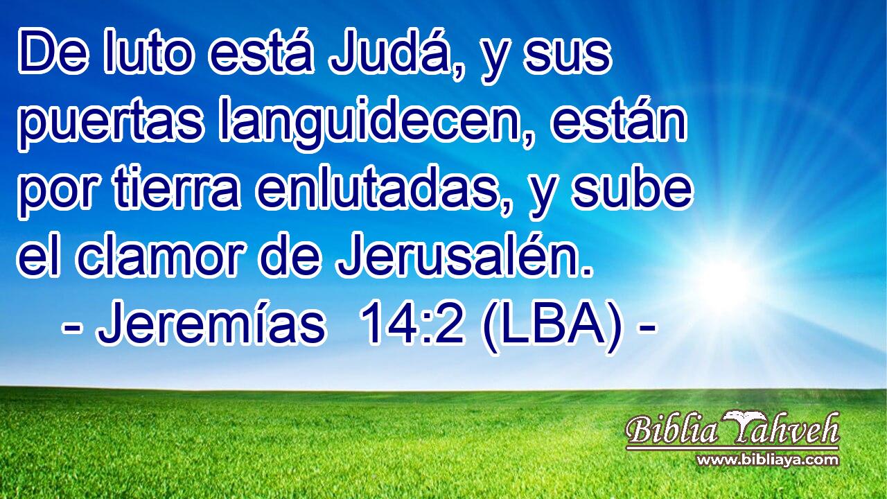De luto está Judá, y sus puertas languidecen, están por tierra enlutadas, y sube el clamor de Jerusalén.