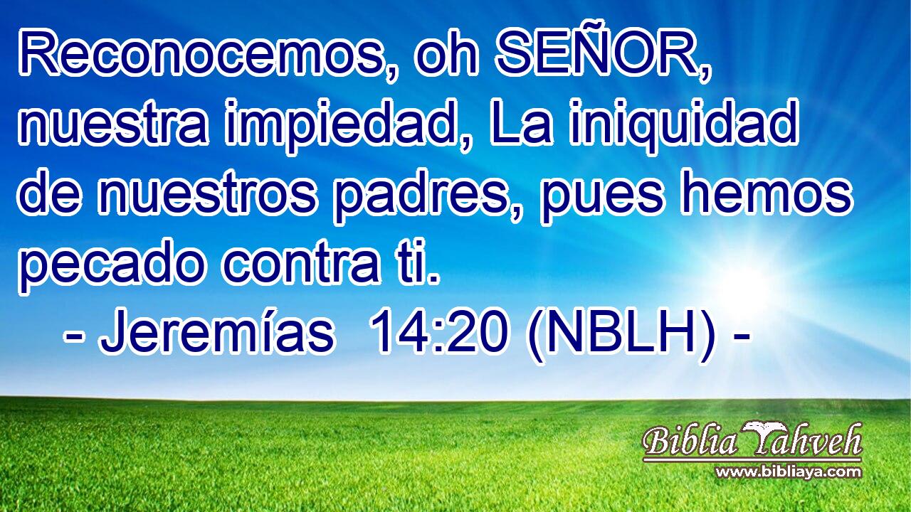 Reconocemos, oh SEÑOR, nuestra impiedad, La iniquidad de nuestros padres, pues hemos pecado contra ti. 
