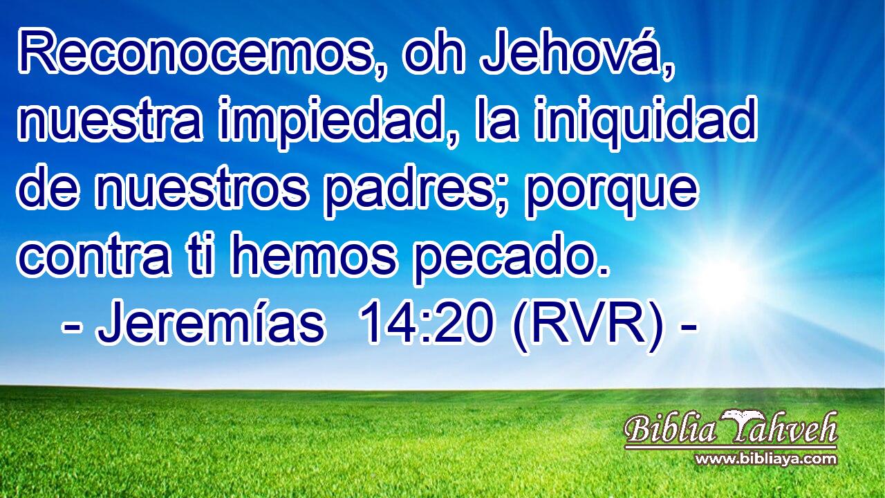 Reconocemos, oh Jehová, nuestra impiedad, la iniquidad de nuestros padres; porque contra ti hemos pecado.