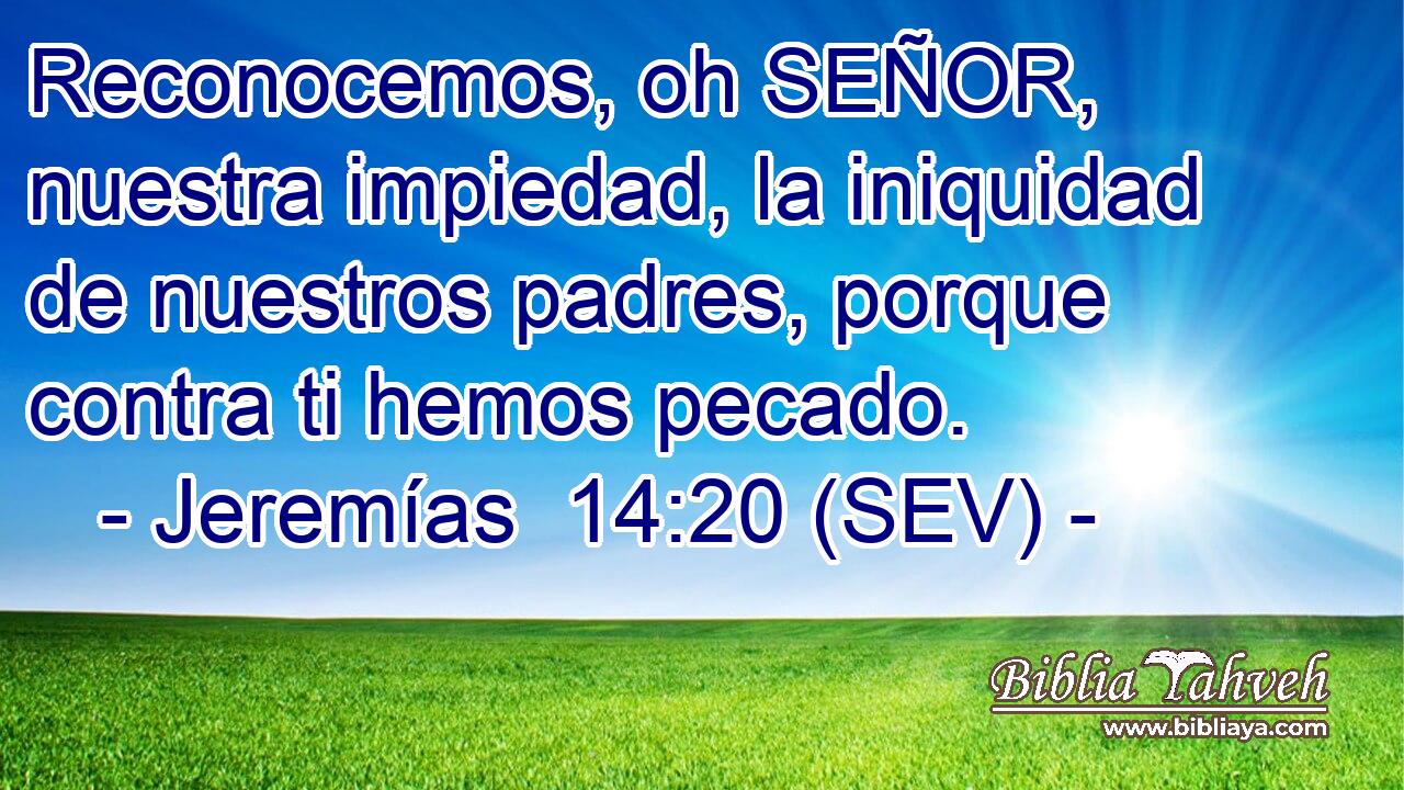 Reconocemos, oh SEÑOR, nuestra impiedad, la iniquidad de nuestros padres, porque contra ti hemos pecado.