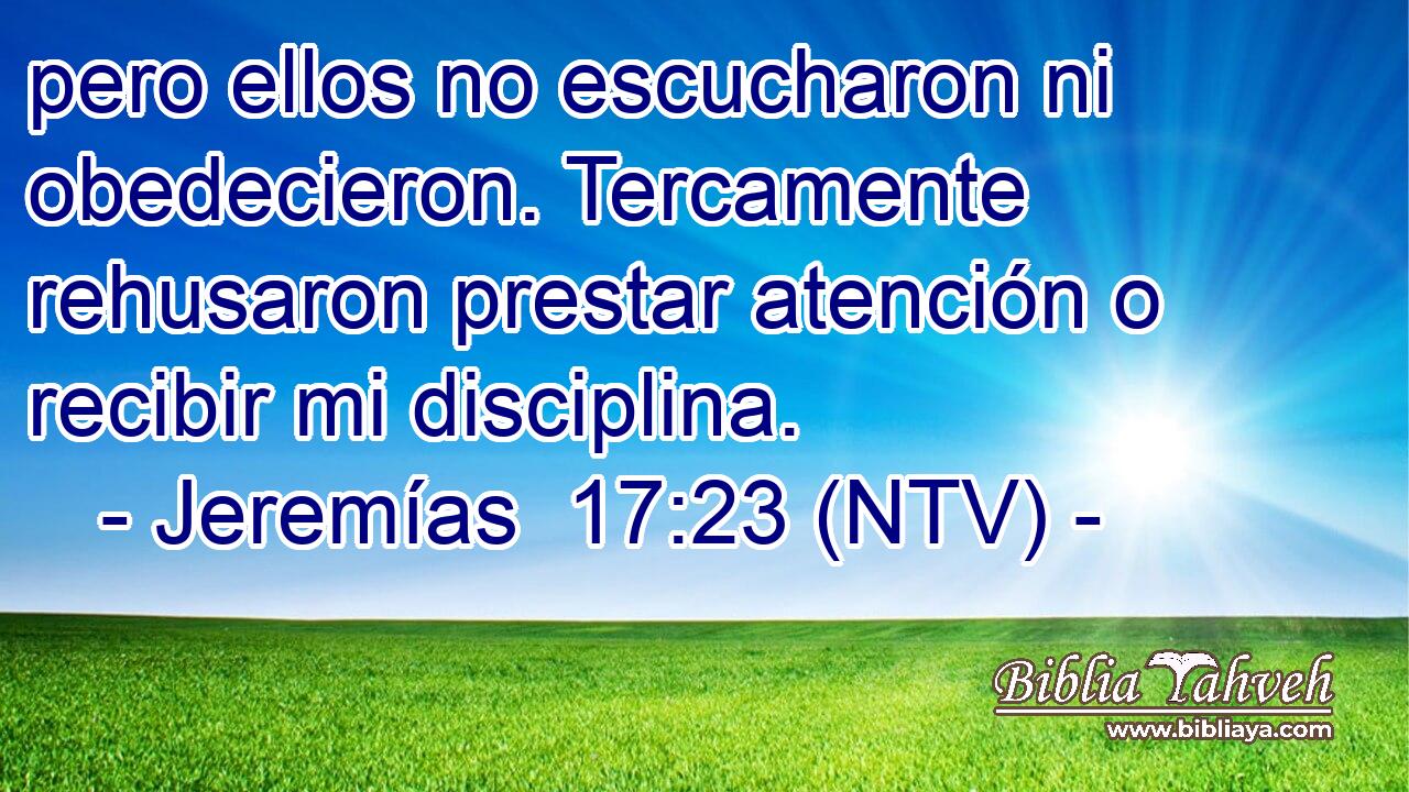 pero ellos no escucharon ni obedecieron. Tercamente rehusaron prestar atención o recibir mi disciplina.