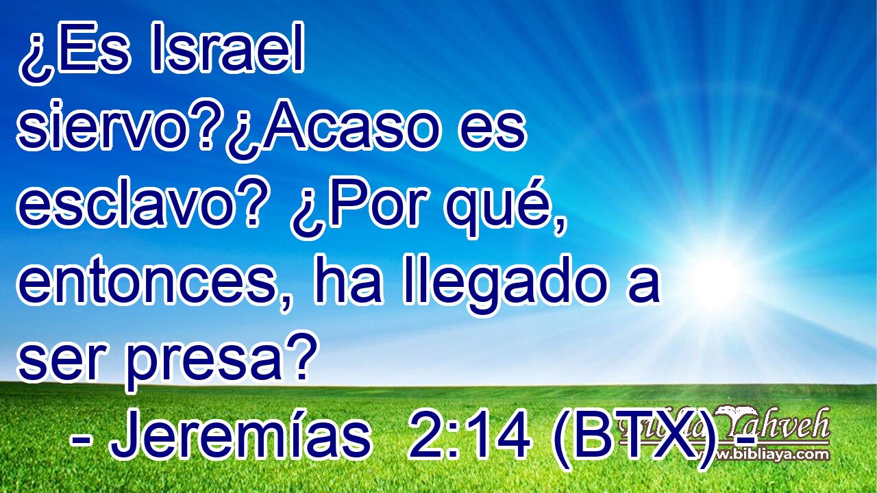 ¿Es Israel siervo?¿Acaso es esclavo? ¿Por qué, entonces, ha llegado a ser presa?