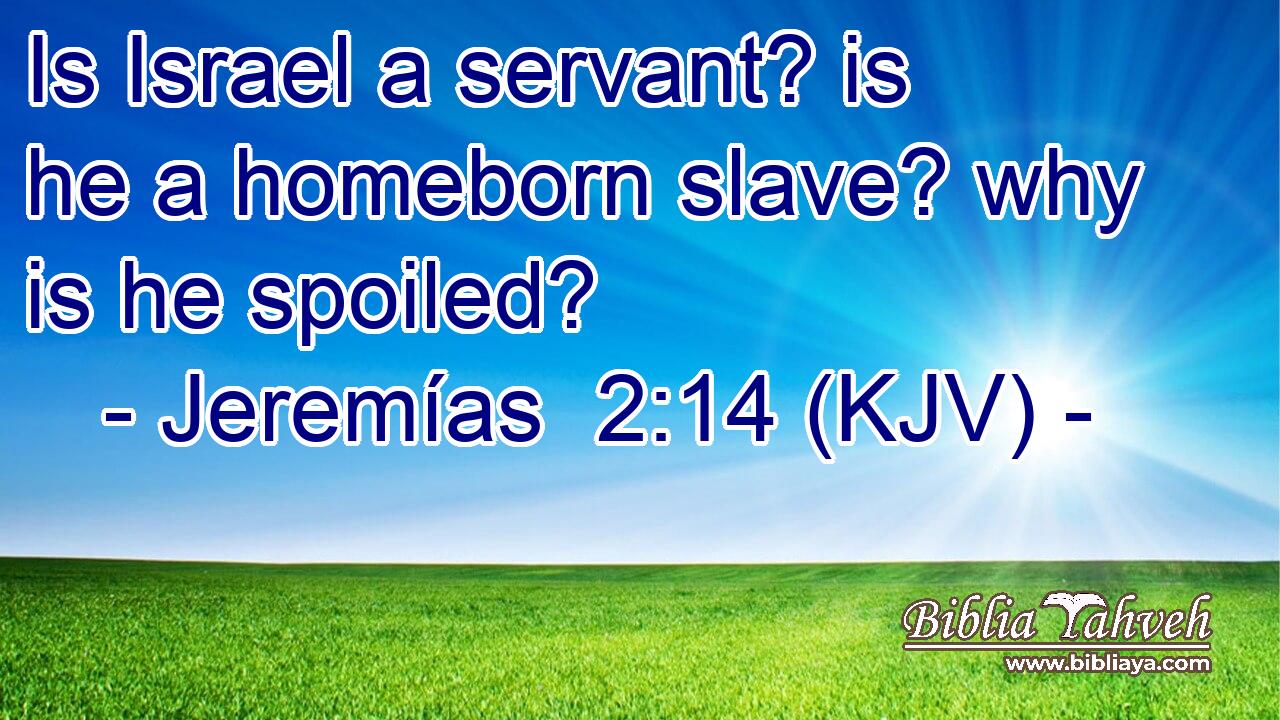 Is Israel a servant? is he a homeborn slave? why is he spoiled?