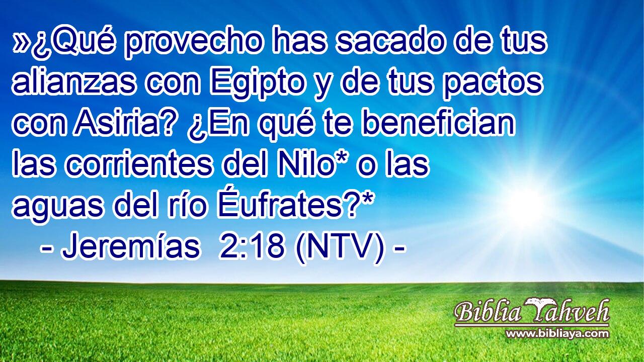 »¿Qué provecho has sacado de tus alianzas con Egipto y de tus pactos con Asiria? ¿En qué te benefician las corrientes del Nilo* o las aguas del río Éufrates?*